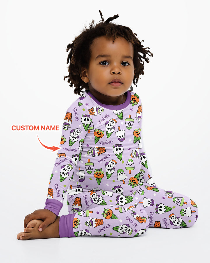 Conjunto de pijama de dos piezas de bambú con mangas largas, plantilla PERSONALIZADA