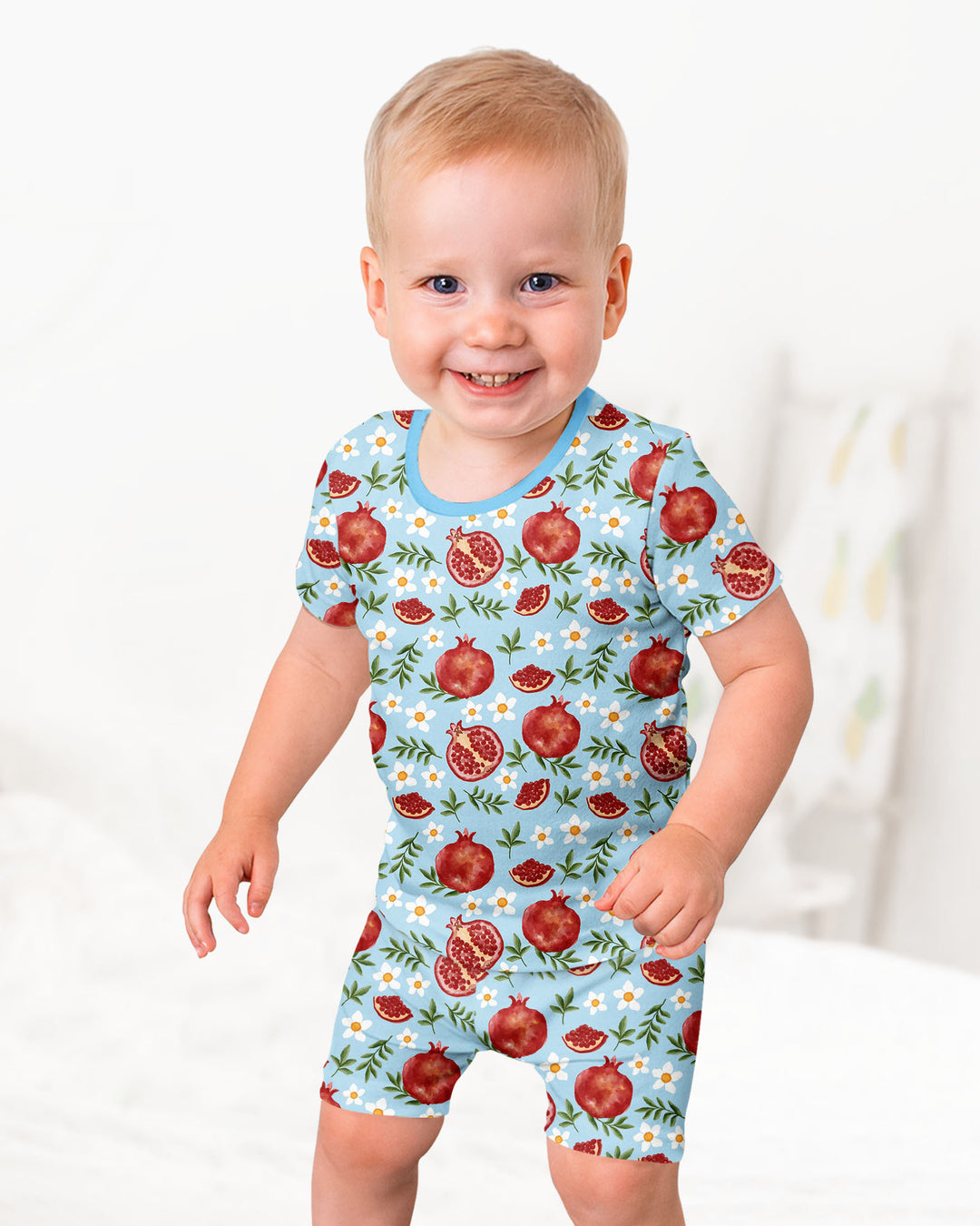 Schlafanzug-Set zweiteilig, kurze Ärmel, kurze Hose, Bambus