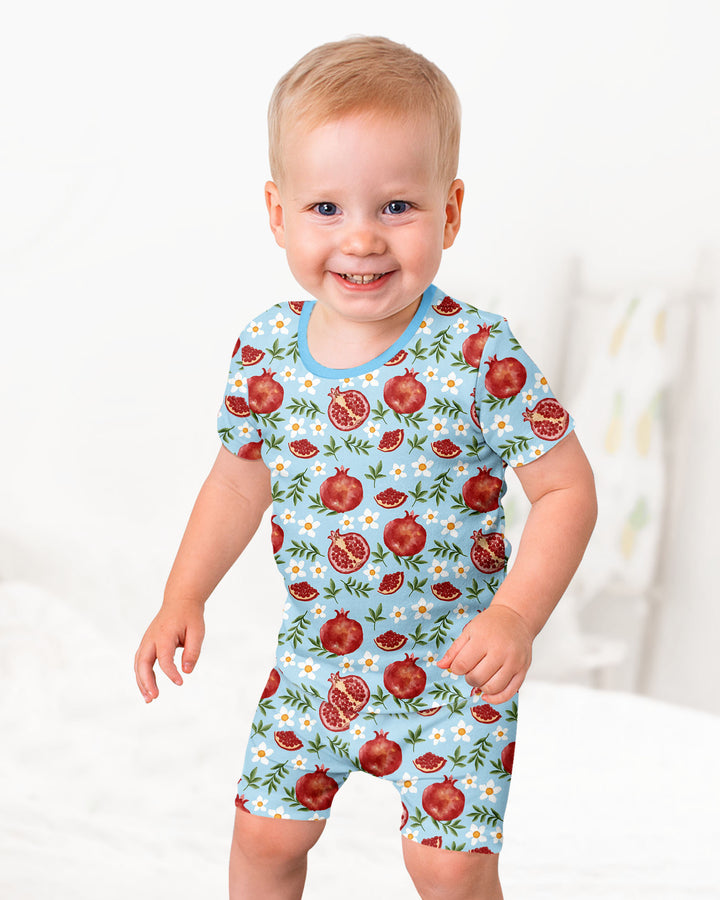 Schlafanzug-Set zweiteilig, kurze Ärmel, kurze Hose, Bambus