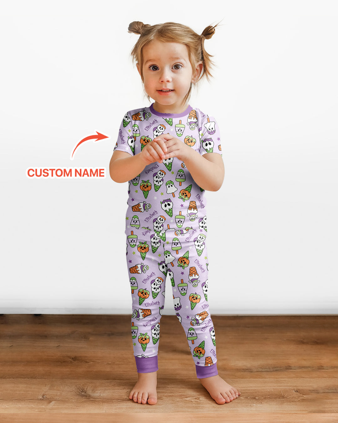 Conjunto de pijama de dos piezas de bambú de manga corta, plantilla personalizada