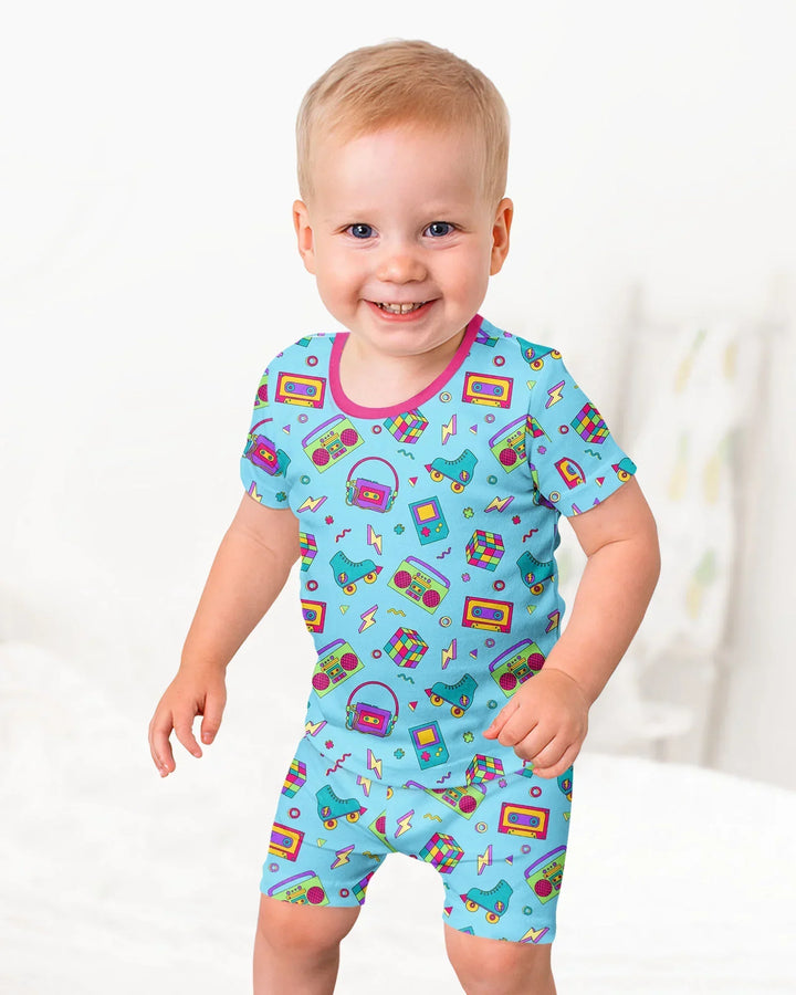 Pijama de dos piezas de bambú de manga corta y pantalón corto "El mejor papá del mundo"