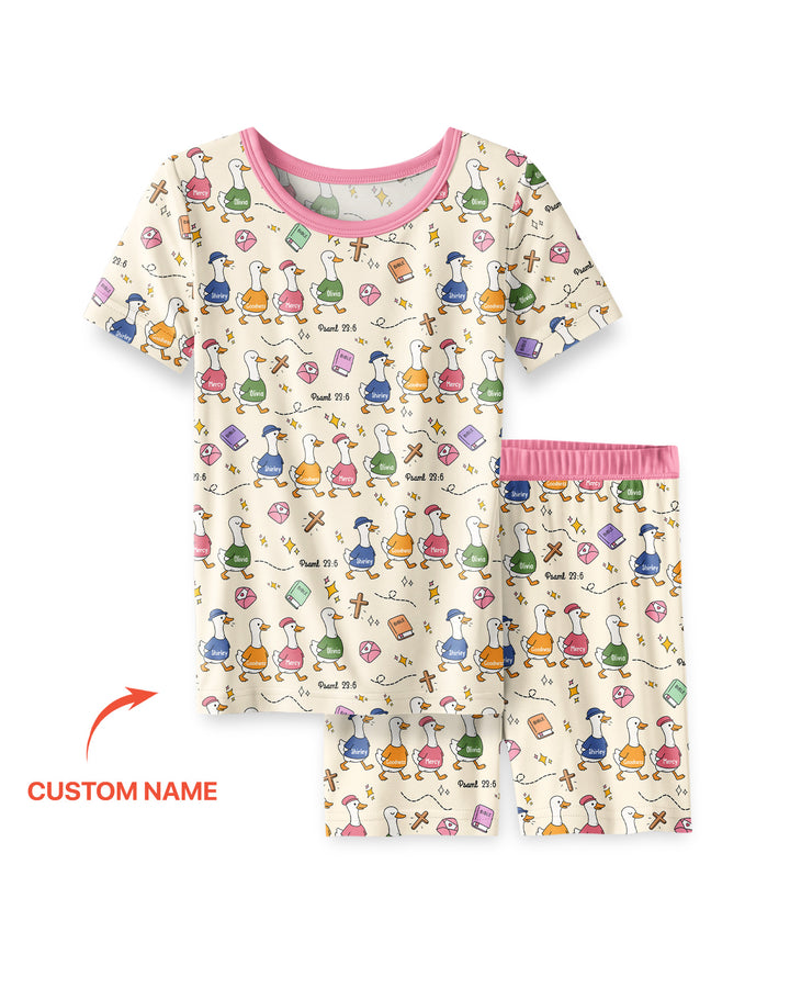 Psalm 23:6 Matching Family Bamboo Two Piece Short Sleeve Shorts Pajama Set