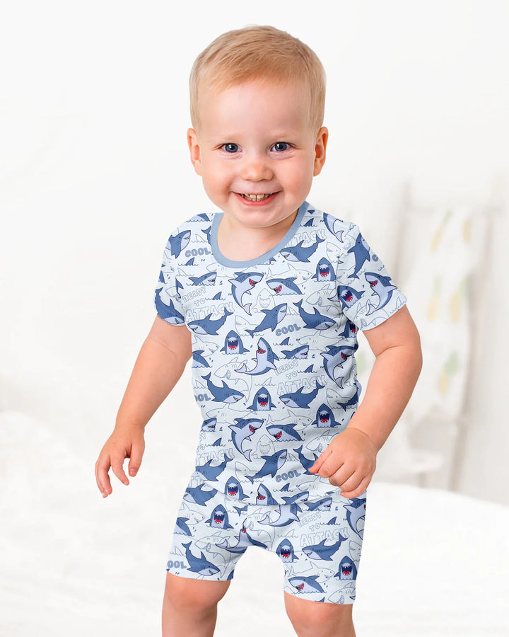 Schlafanzug-Set zweiteilig, kurze Ärmel, kurze Hose, Bambus