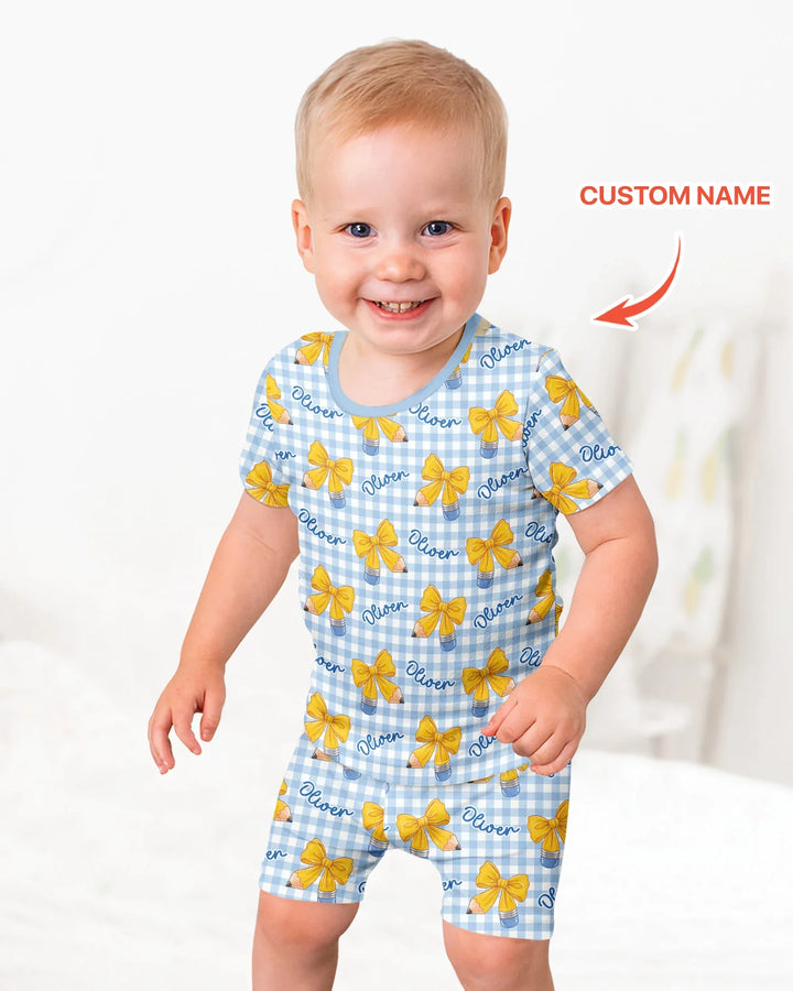 Coquette Back To School Bamboo Two Piece Short Sleeve Shorts Pajama Set