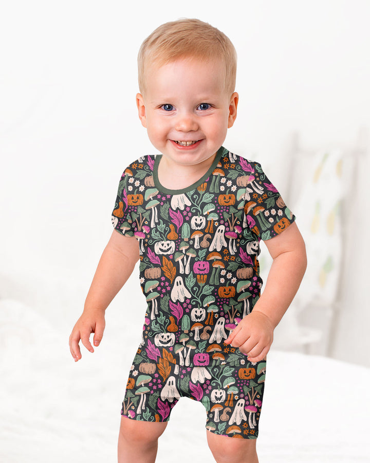 Dark Pumpkin Zona Bamboo Two Piece Short Sleeve Shorts Pajama Set