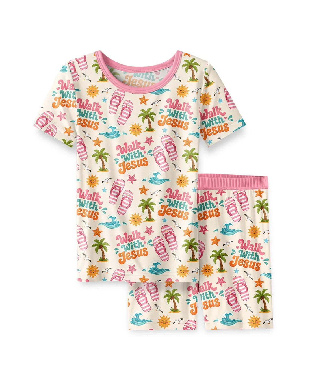 Template Zweiteiliges Pyjama-Set mit kurzen Ärmeln und Shorts
