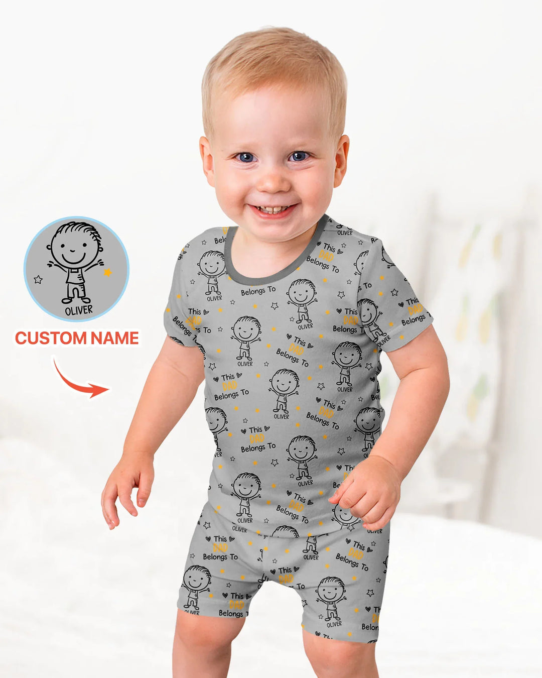 Zweiteiliges Pyjama-Set mit kurzen Ärmeln und Shorts im Sommer-Design
