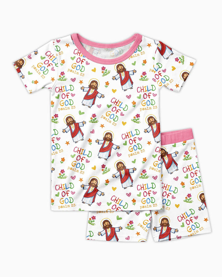 Template Zweiteiliges Pyjama-Set mit kurzen Ärmeln und Shorts