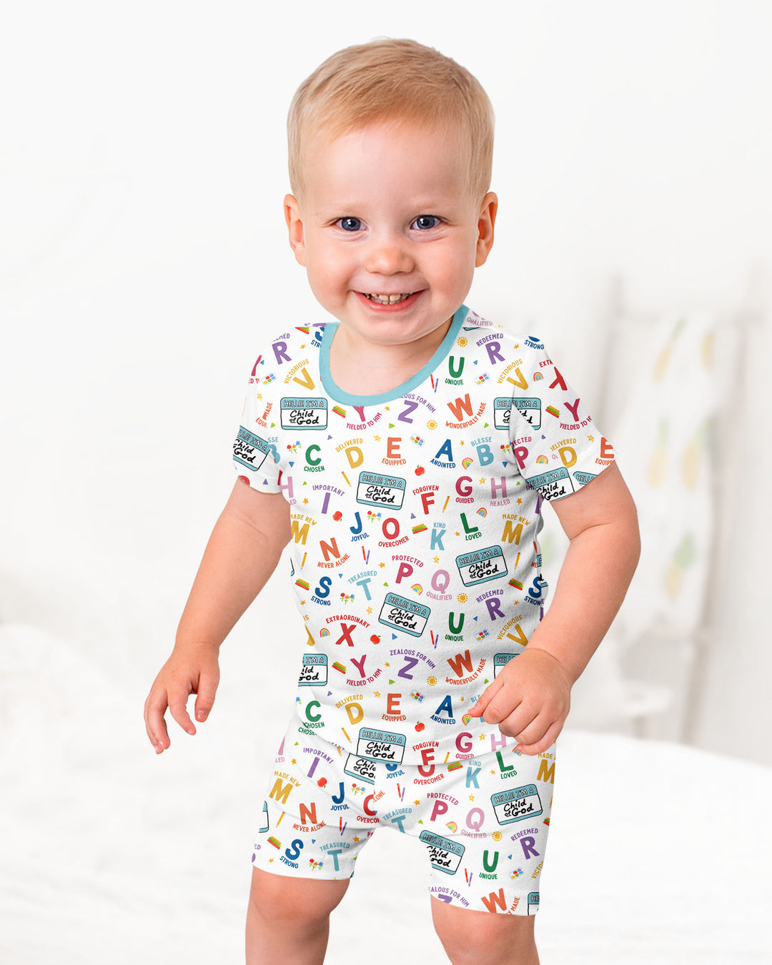 Schlafanzug-Set zweiteilig, kurze Ärmel, kurze Hose, Bambus