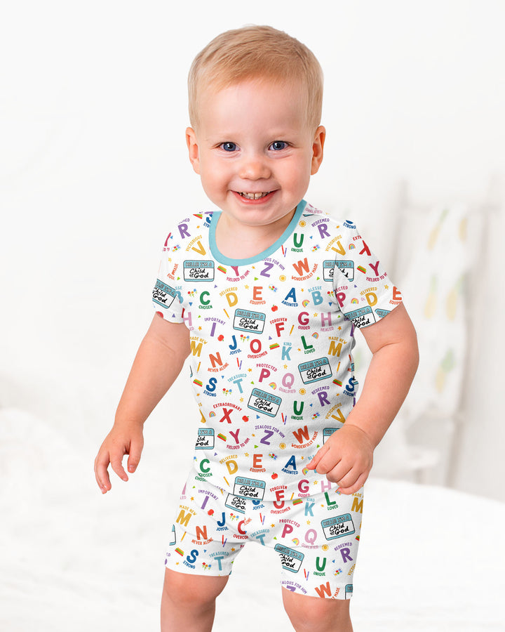 Schlafanzug-Set zweiteilig, kurze Ärmel, kurze Hose, Bambus