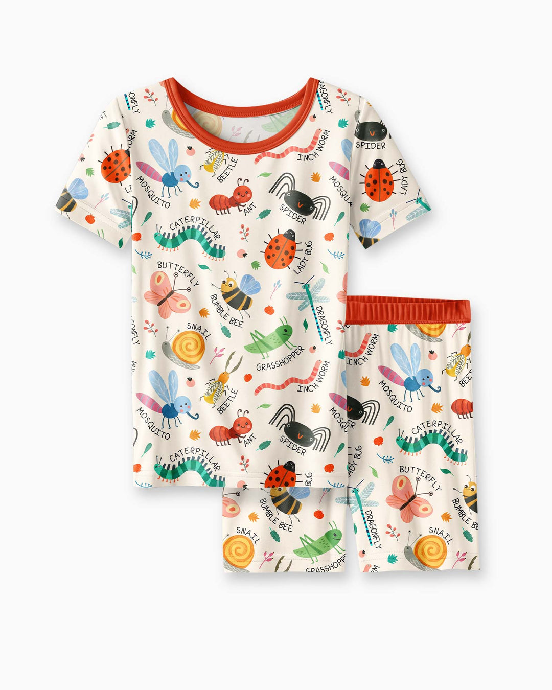 Template Zweiteiliges Pyjama-Set mit kurzen Ärmeln und Shorts