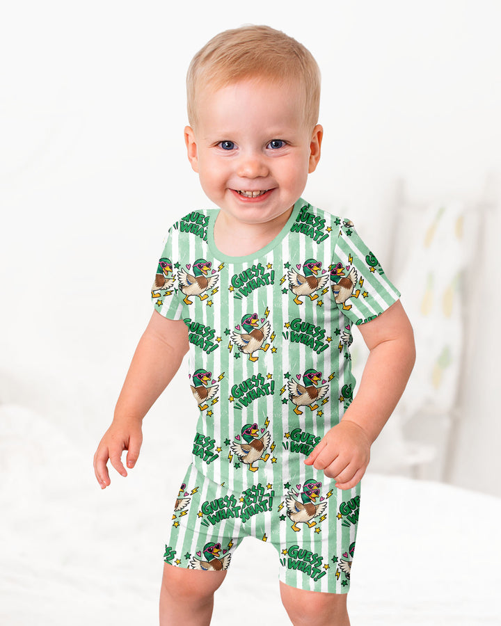 Guess What Mallard Butt Bamboo Two Piece Short Sleeve Shorts Pajama Set