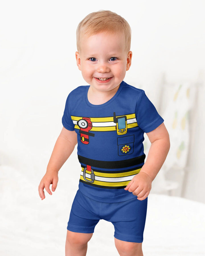 Conjunto de Pijama de Dos Piezas de Bambú con Mangas Cortas y Pantalones Cortos