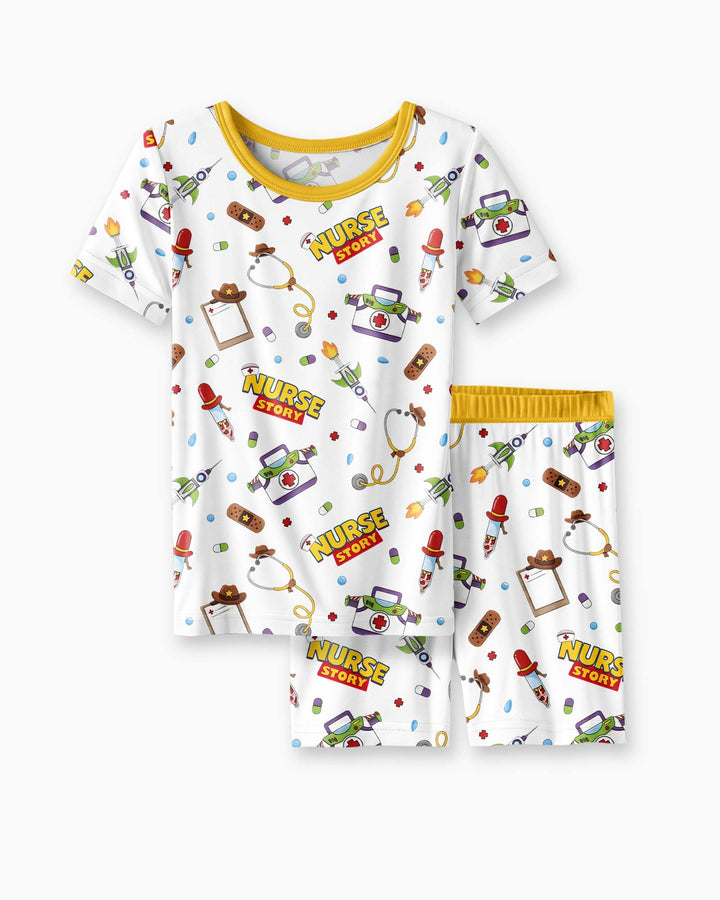 Conjunto de pijama de dos piezas de pantalón corto y manga corta de bambú Lone Star State