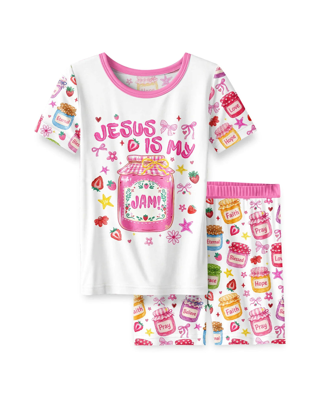 Conjunto de Pijama de Dos Piezas de Bambú con Mangas Cortas y Pantalones Cortos