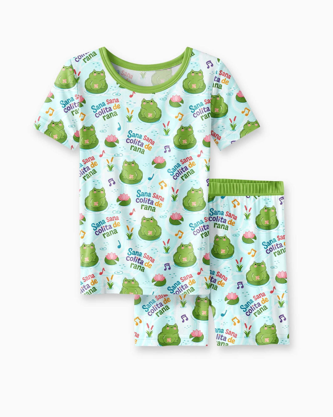 Conjunto de Pijama de Dos Piezas de Bambú con Mangas Cortas y Pantalones Cortos