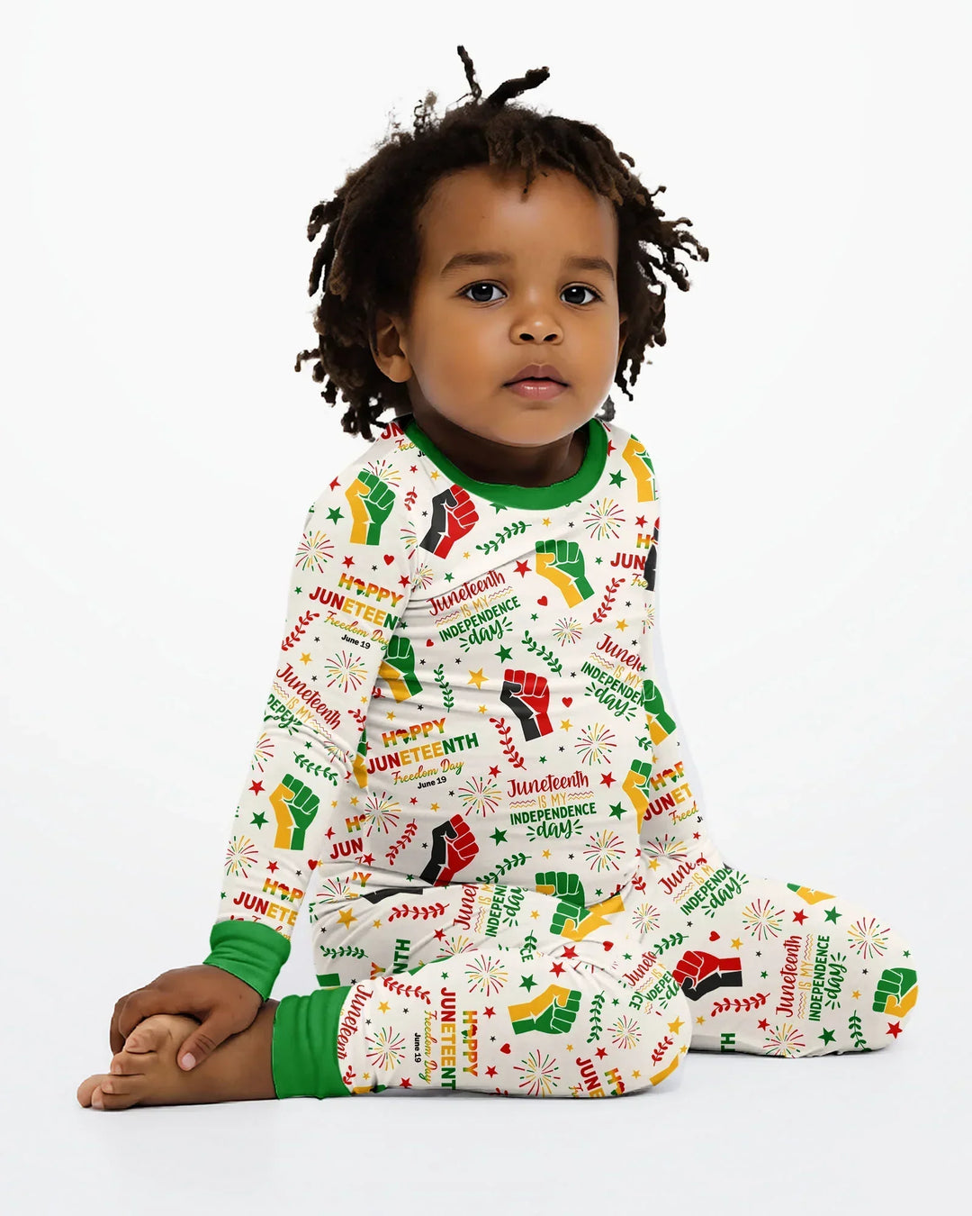 Happy Juneteenth Freedom Day Bamboo Two Piece Long Sleeve Pajama Set