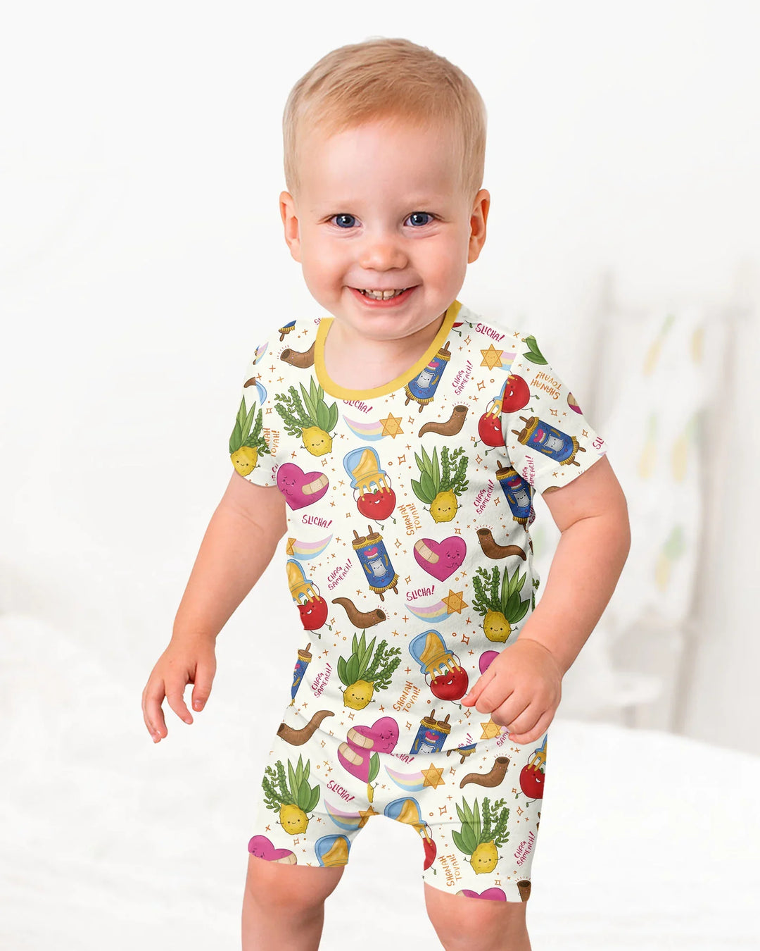 Jewish High Holidays Bamboo Two Piece Short Sleeve Shorts Pajama Set
