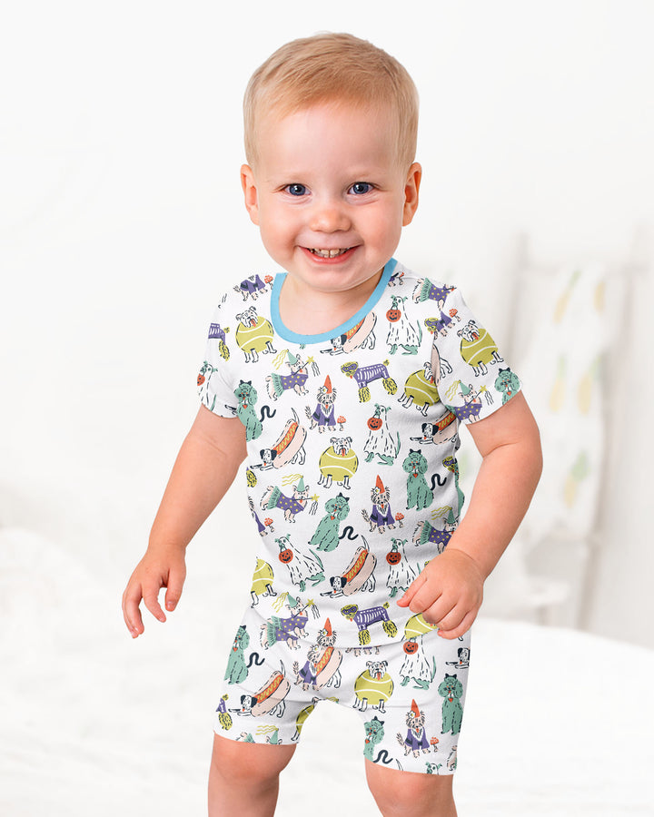 Bark-O-Ween Bamboo Two Piece Short Sleeve Shorts Pajama Set