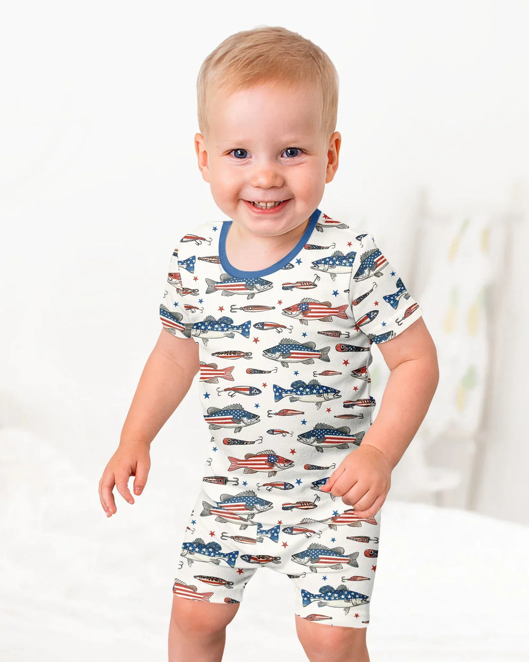 Conjunto de Pijama de Dos Piezas de Bambú con Mangas Cortas y Pantalones Cortos