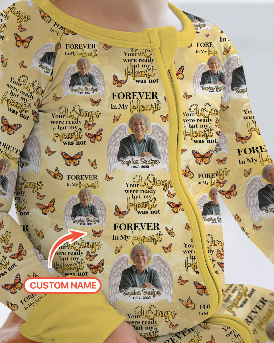 Custom Photo Forever In My Heart Family Matching Bamboo Convertible Zippy