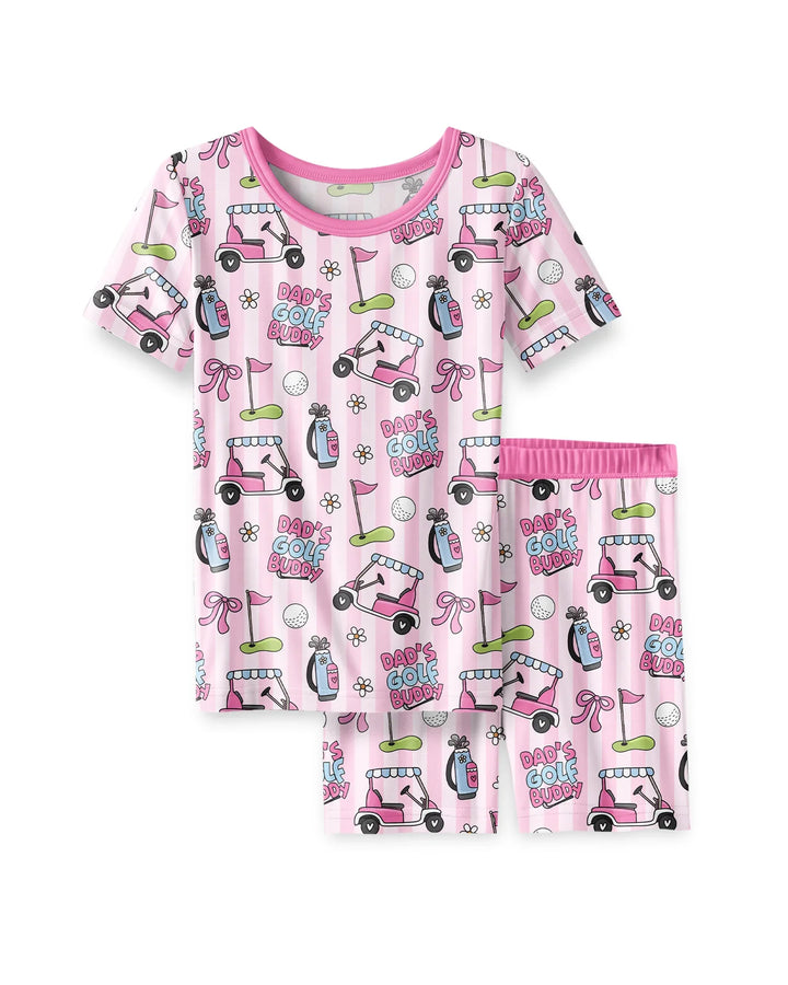 Dad's Golf Buddy Bamboo Two Piece Short Sleeve Shorts Pajama Set