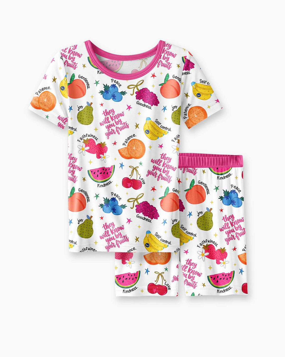 Schlafanzug-Set zweiteilig, kurze Ärmel, kurze Hose, Bambus