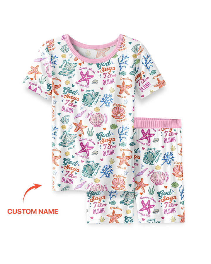 Schlafanzug-Set zweiteilig, kurze Ärmel, kurze Hose, Bambus