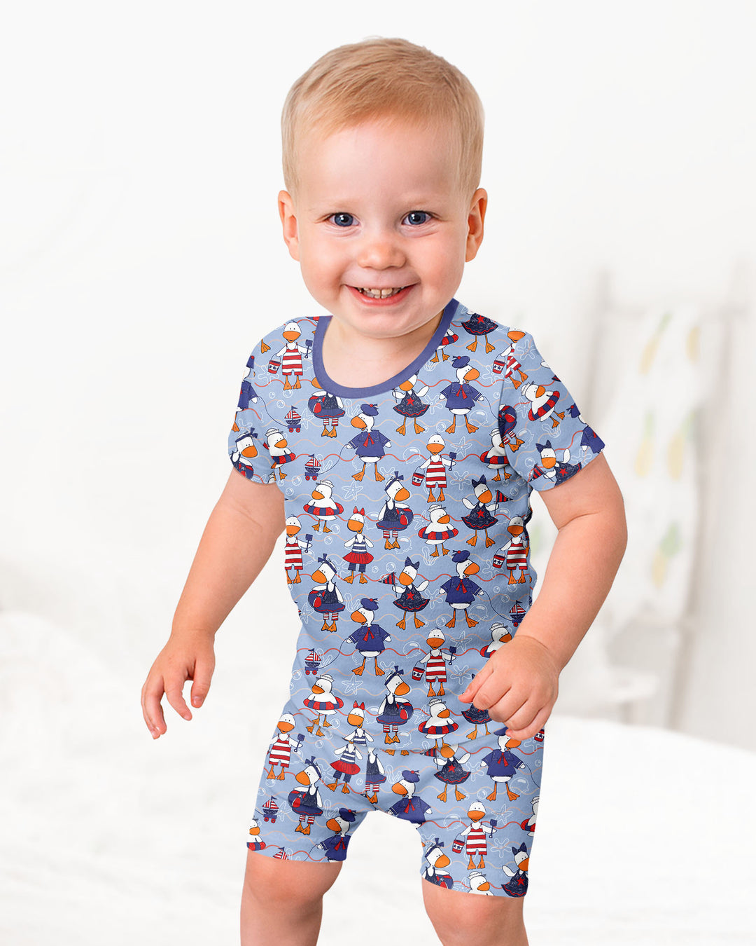 Freedom Floaties Family Matching Bamboo Two Piece Short Sleeve Shorts Pajama Set