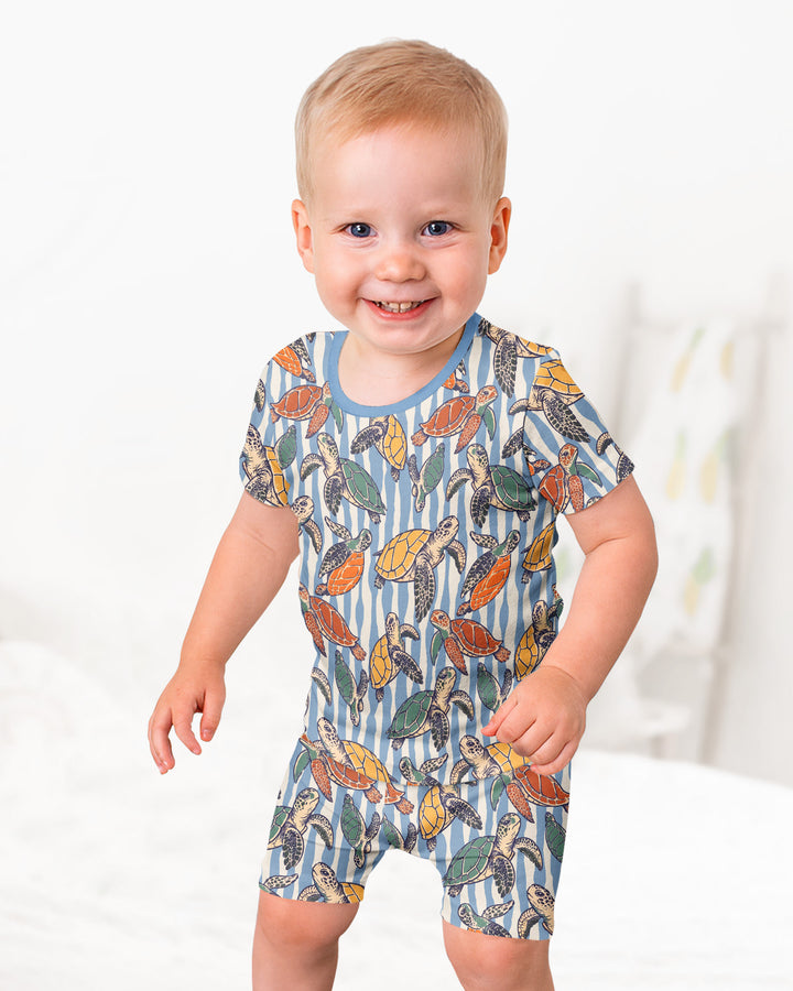 Conjunto de Pijama de Dos Piezas de Bambú con Mangas Cortas y Pantalones Cortos