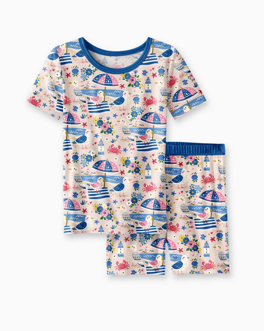 Conjunto de Pijama de Dos Piezas de Bambú con Mangas Cortas y Pantalones Cortos
