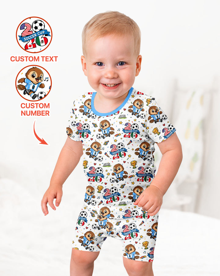 Conjunto de Pijama de Dos Piezas de Bambú con Mangas Cortas y Pantalones Cortos