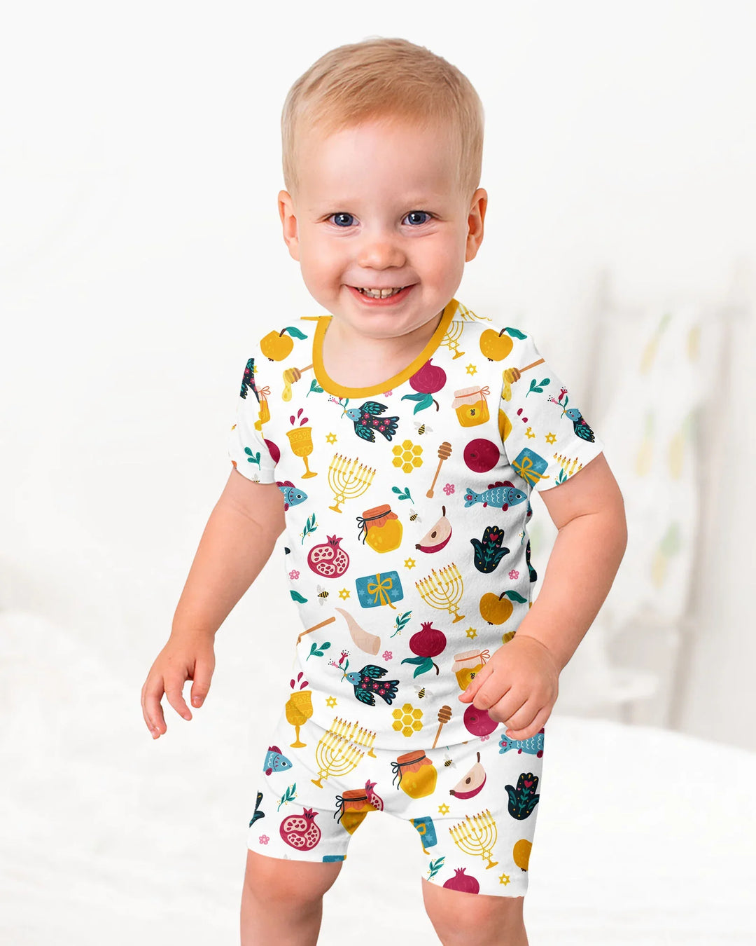 Pijama de dos piezas de bambú de manga corta y pantalón corto "El mejor papá del mundo"