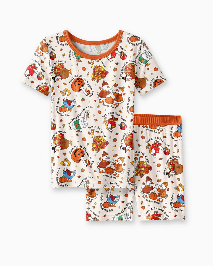 Schlafanzug-Set zweiteilig, kurze Ärmel, kurze Hose, Bambus