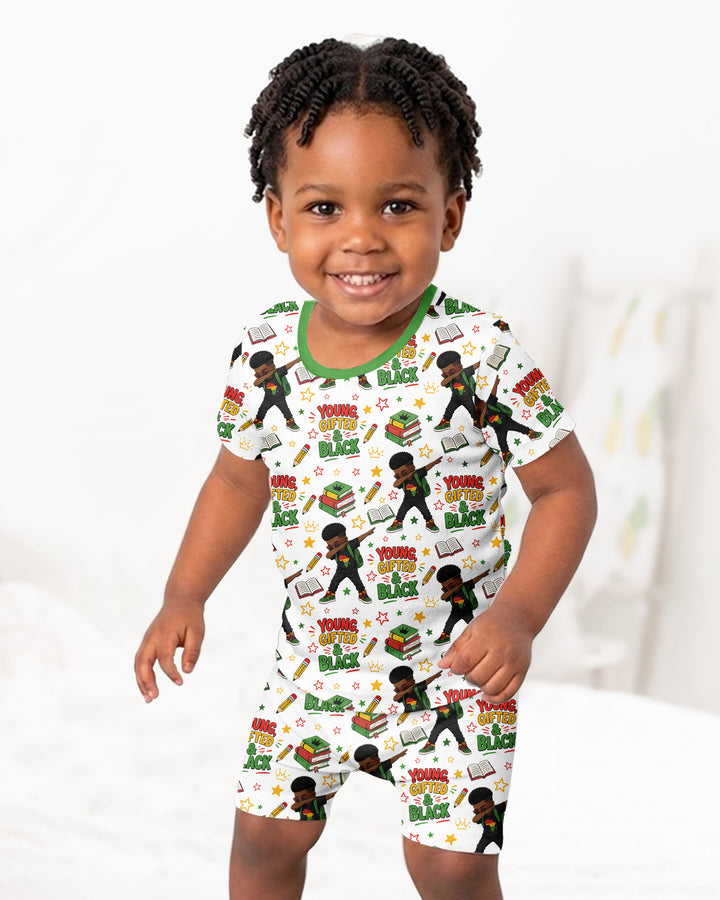 Conjunto de Pijama de Dos Piezas de Bambú con Mangas Cortas y Pantalones Cortos