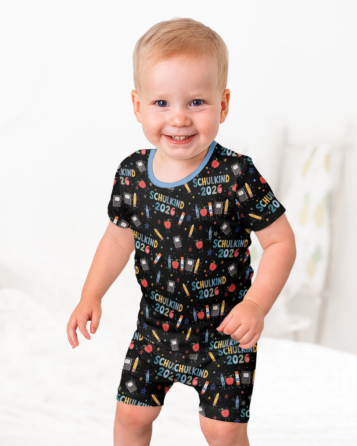 Conjunto de Pijama de Dos Piezas de Bambú con Mangas Cortas y Pantalones Cortos