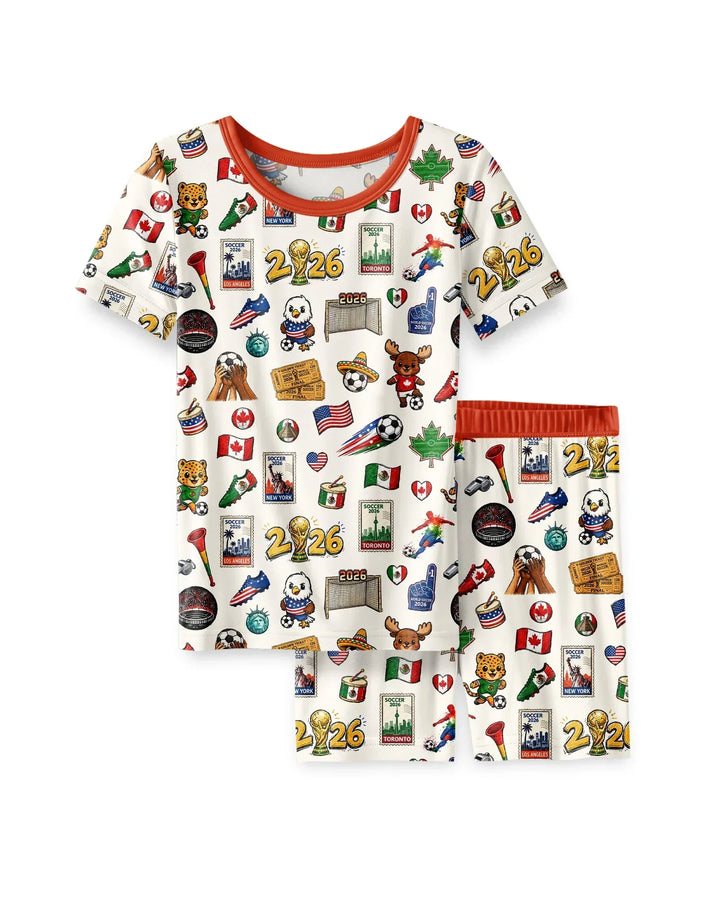 Schlafanzug-Set zweiteilig, kurze Ärmel, kurze Hose, Bambus