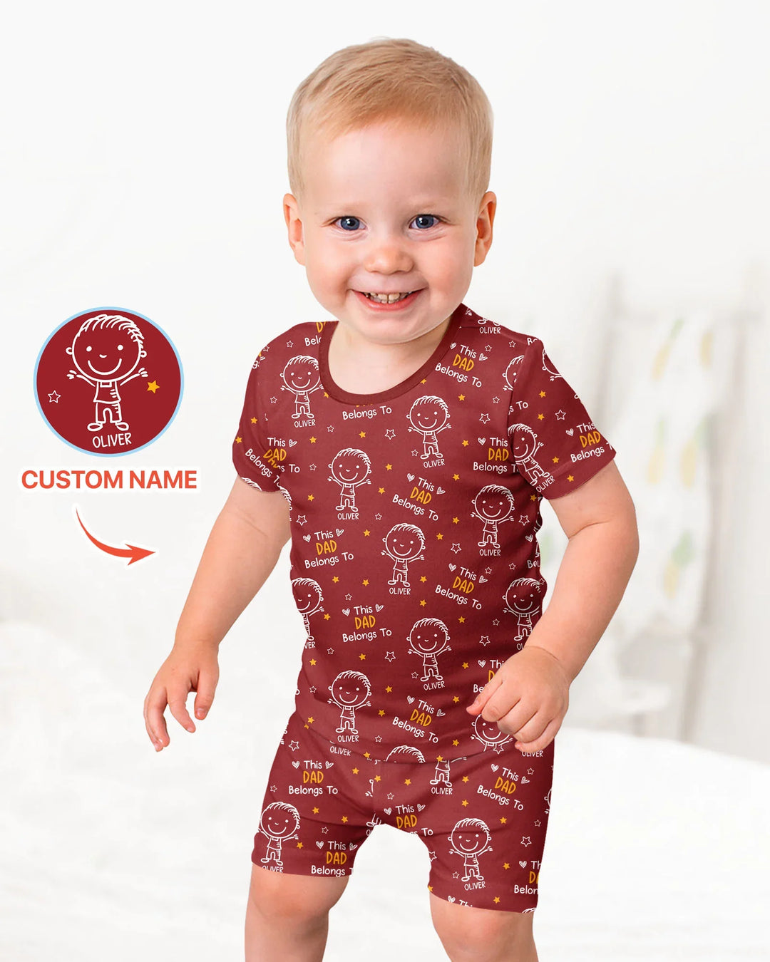 Zweiteiliges Pyjama-Set mit kurzen Ärmeln und Shorts im Sommer-Design