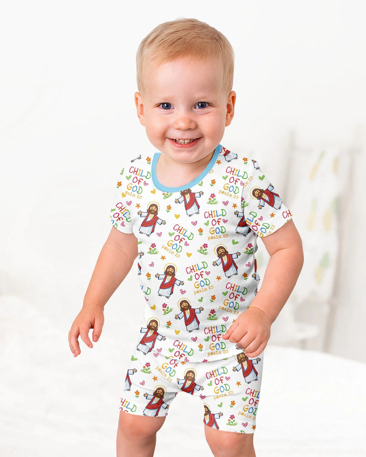 Template Zweiteiliges Pyjama-Set mit kurzen Ärmeln und Shorts
