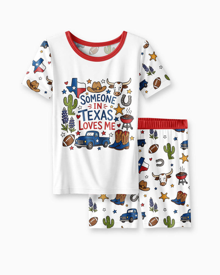 Someone in Texas Loves Me Bamboo Two Piece Short Sleeve Shorts Pajama Set