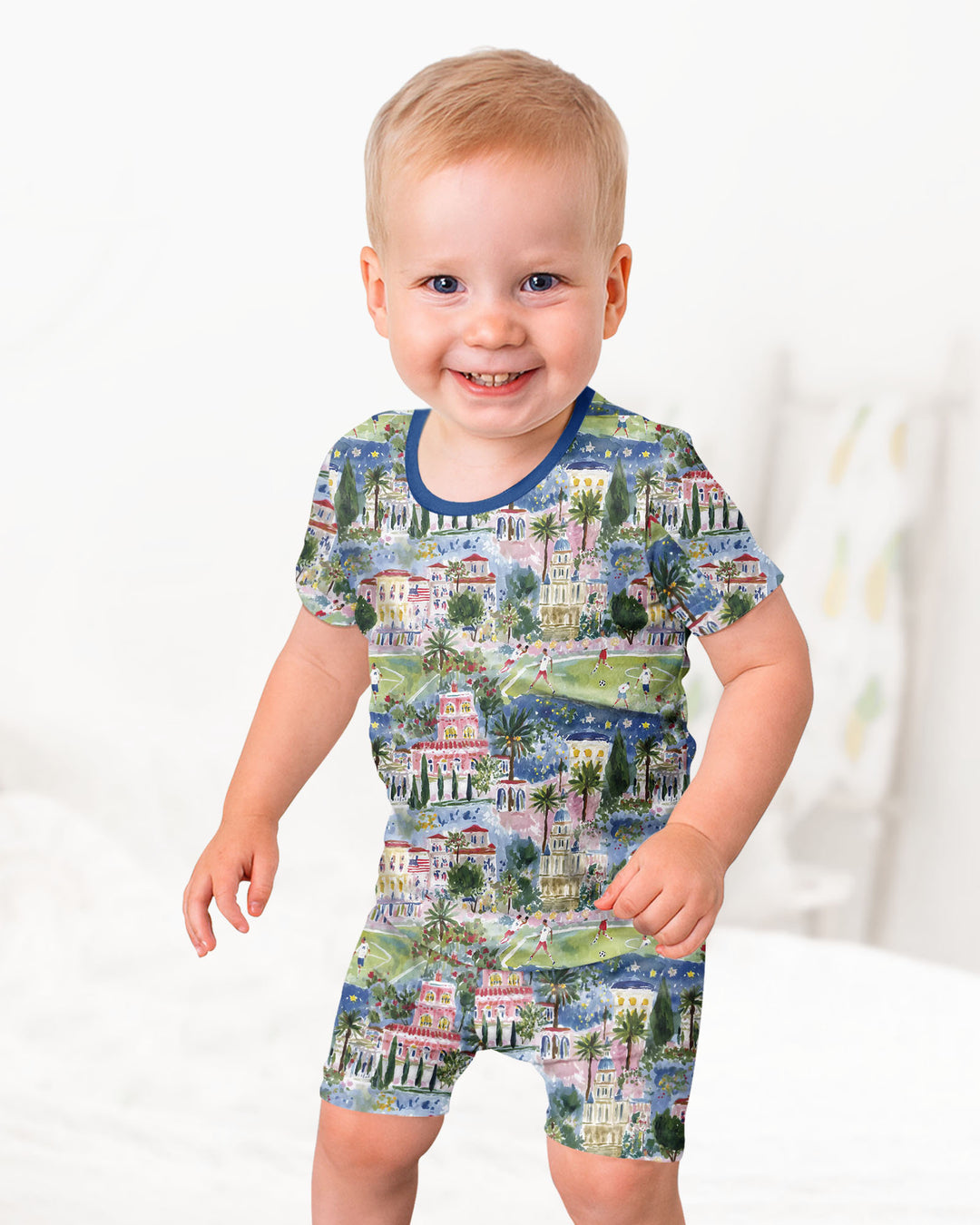 Schlafanzug-Set zweiteilig, kurze Ärmel, kurze Hose, Bambus