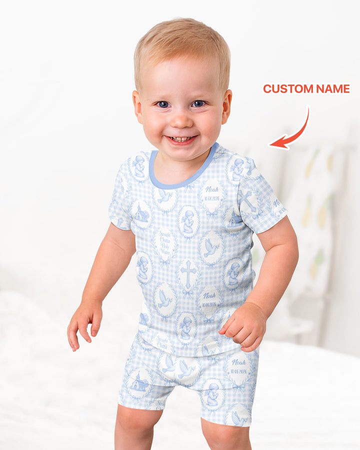 Schlafanzug-Set zweiteilig, kurze Ärmel, kurze Hose, Bambus