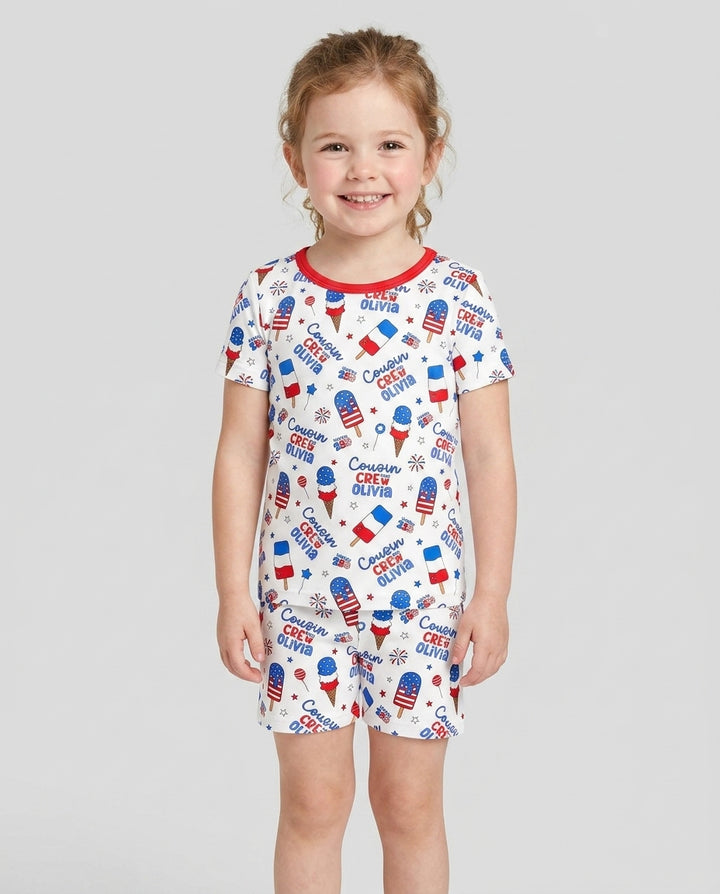 Conjunto de Pijama de Dos Piezas de Bambú con Mangas Cortas y Pantalones Cortos