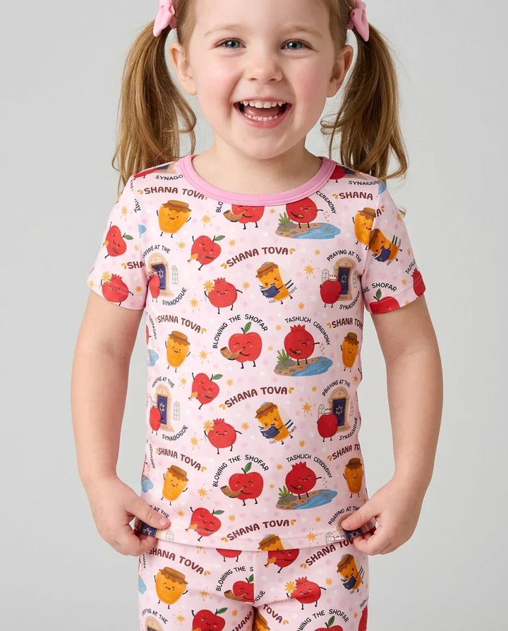 Sweet Sacred Moments Family Matching Bamboo Two Piece Short Sleeve Shorts Pajama Set
