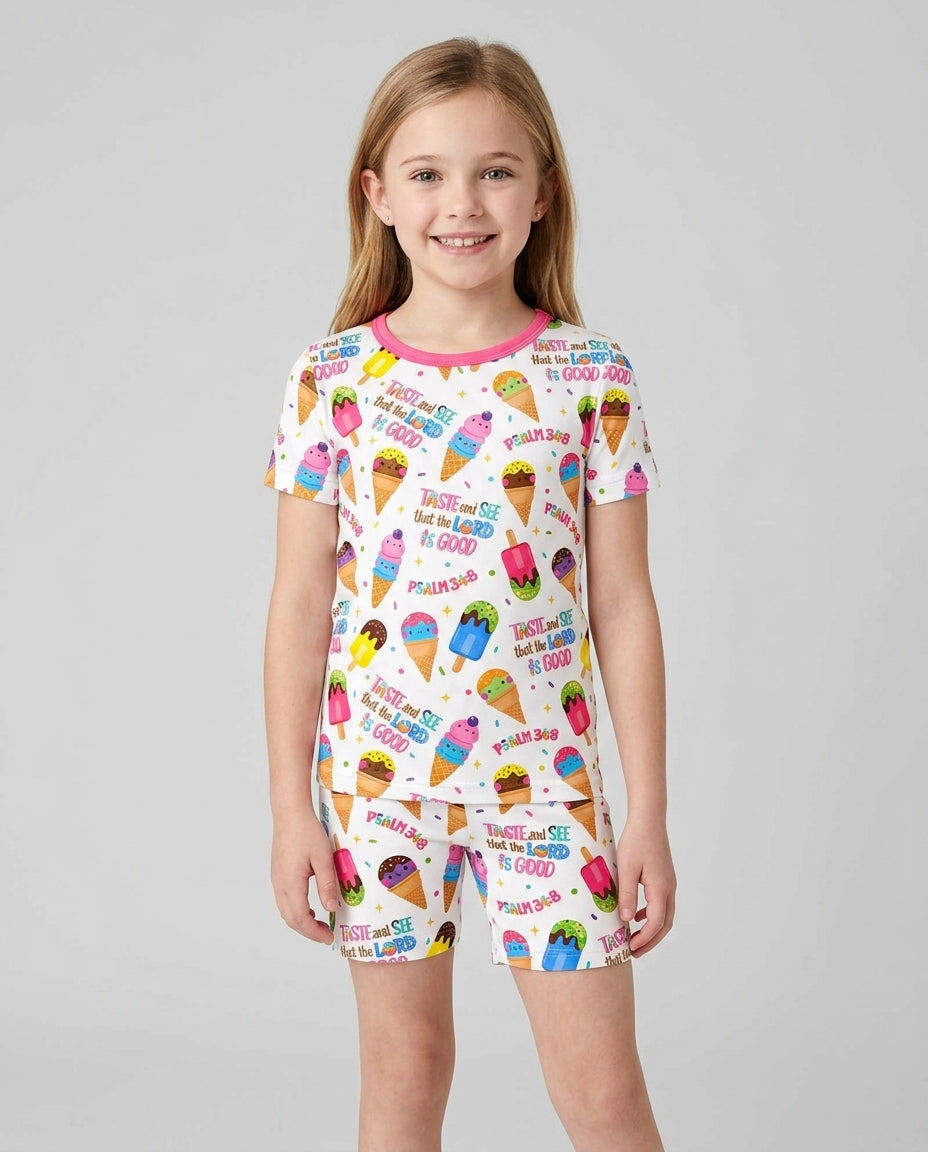Conjunto de Pijama de Dos Piezas de Bambú con Mangas Cortas y Pantalones Cortos