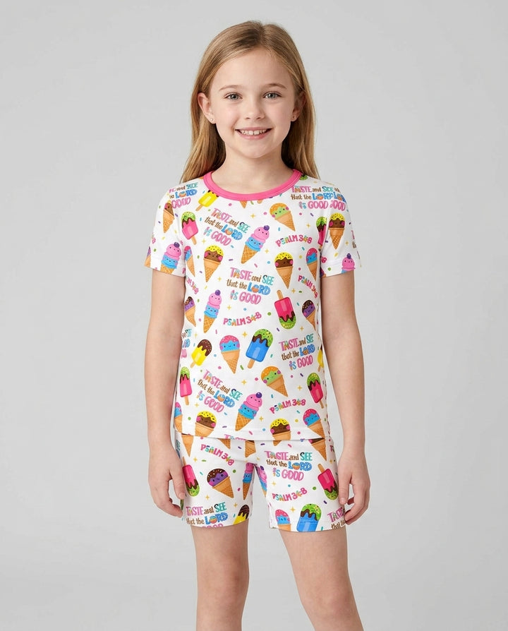 Conjunto de Pijama de Dos Piezas de Bambú con Mangas Cortas y Pantalones Cortos