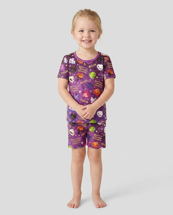 Custom Name You're A Spooky Dumpling Bamboo Two Piece Short Sleeve Shorts Pajama Set