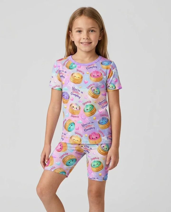 Conjunto de Pijama de Dos Piezas de Bambú con Mangas Cortas y Pantalones Cortos