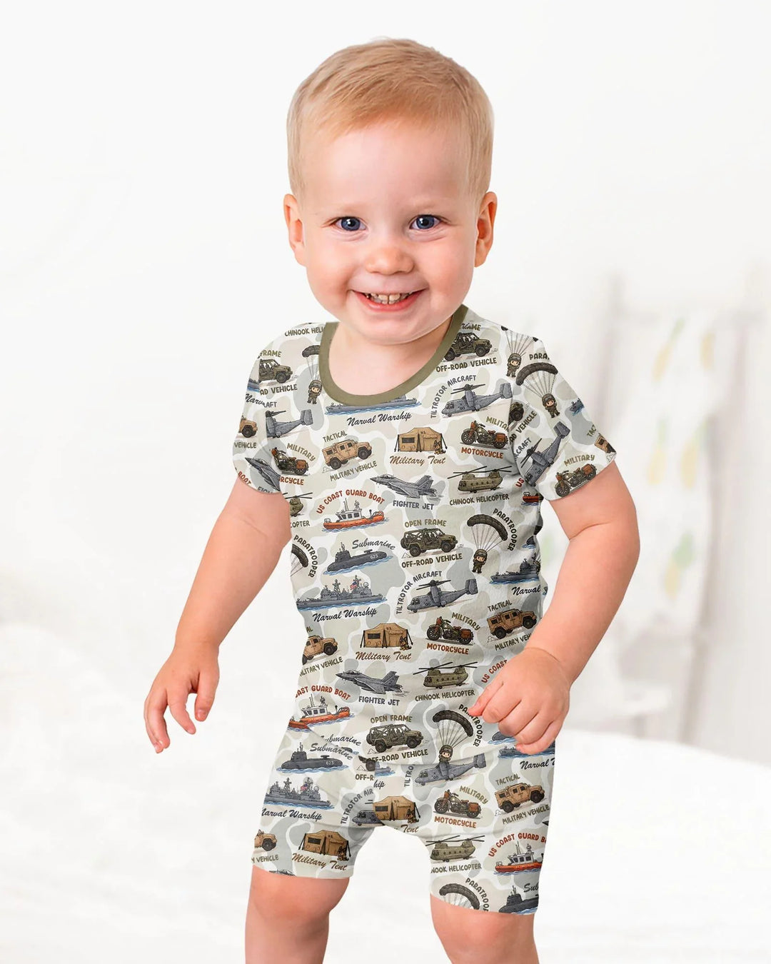 Conjunto de Pijama de Dos Piezas de Bambú con Mangas Cortas y Pantalones Cortos