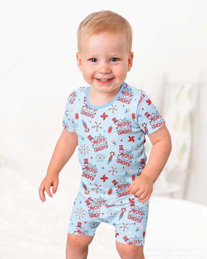Conjunto de Pijama de Dos Piezas de Bambú con Mangas Cortas y Pantalones Cortos